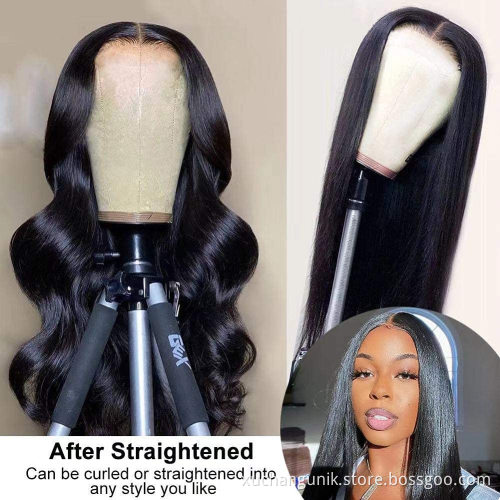 Cheap Wholesale Virgin Hair Vendors Lace Frontal Wig Bleached Knots Raw Mink Brazilian Human Hair Lace Front Wig With Baby Hair